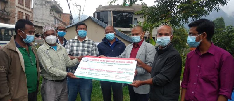 चन्द्रागिरी नगर सहकारी समन्वय समितिद्धारा कोभिड आइसोलेसन सेन्टरलाई सहयोग